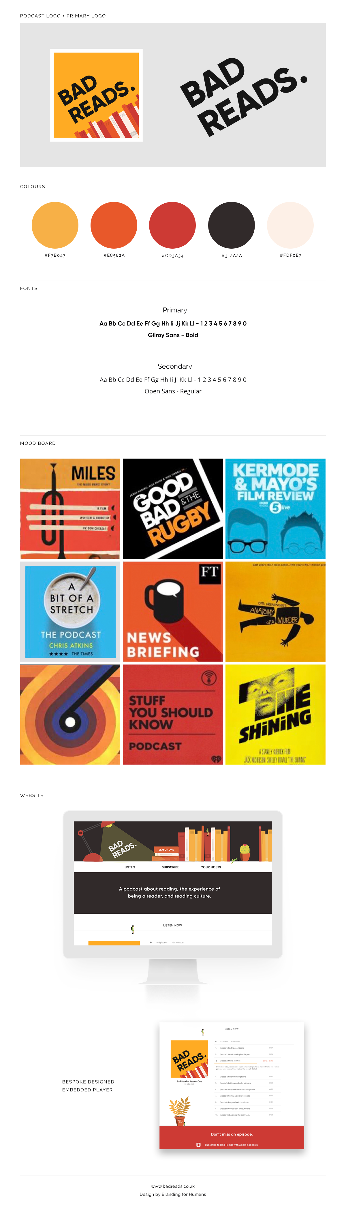 Logos fonts and designs for Bad Reads podcast